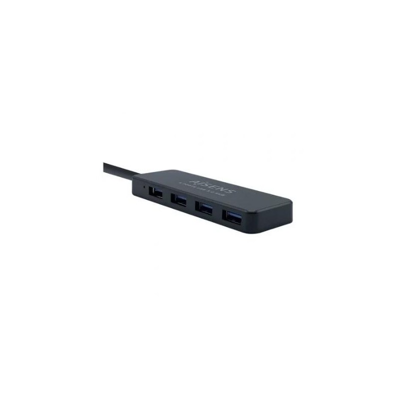 AISENS HUB USB 3.0, TIPO A/M - 4XTIPO A/H NEGRO 30CM