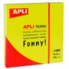 APLI BLOC NOTAS ADHESIVAS FUNNY REPOSICIONABLES 100H 75X75 AMARILLO FLUORESCENTE PACK 12 UD