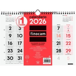 FINOCAM CALENDARIO DE PARED NÚMEROS GRANDES M-300X210MM MV NEUTRO 2026