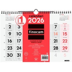 FINOCAM CALENDARIO DE PARED NÚMEROS GRANDES M-300X210MM MV NEUTRO 2026 CATALÁN