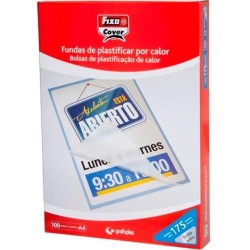 FIXO FUNDAS DE PLASTIFICAR 125 MICRAS 90X130MM BRILLO PACK 100 UD