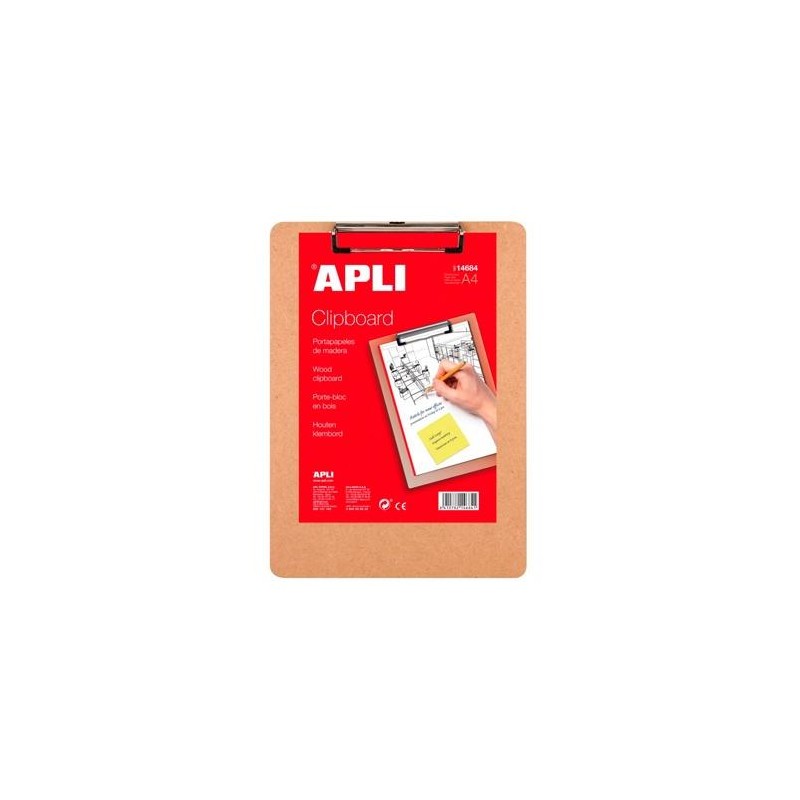 APLI CLIPBOARD MADERA A4 MARRÓN
