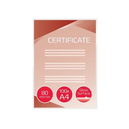 GBC FUNDAS DE PLASTIFICAR 2X80 MICRAS A4 BRILLO -PACK 100U-