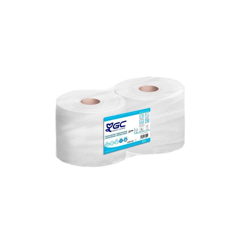 GC BOBINA INDUSTRIAL GOFRADO CELULOSA 2 CAPAS 1500/450M PACK 2U BLANCO