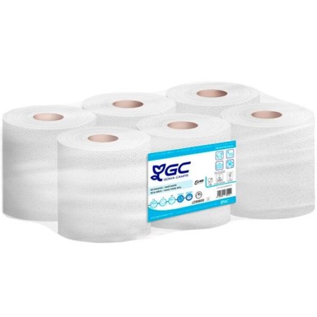 GC BOBINA SECAMANOS 2 CAPAS 477/143M PACK 6 FSC BLANCO