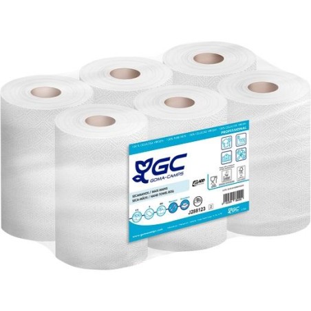 GC SECAMANOS MINI-MULTIUSO 2 CAPAS ADD SYSTEM 200/60 FSC SACO DE 6 ROLLOS CELULOSA VIRGEN