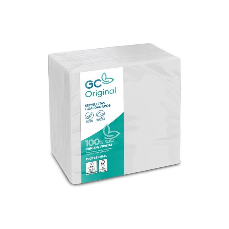 GC SERVILLETAS 1 CAPA 30X30 PASTA FSC PACK 100U BLANCO