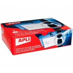 APLI CAJA DE 25 IDENTIFICADOR HORIZONTAL 90X56MM CON CORDÓN DE SEGURIDAD