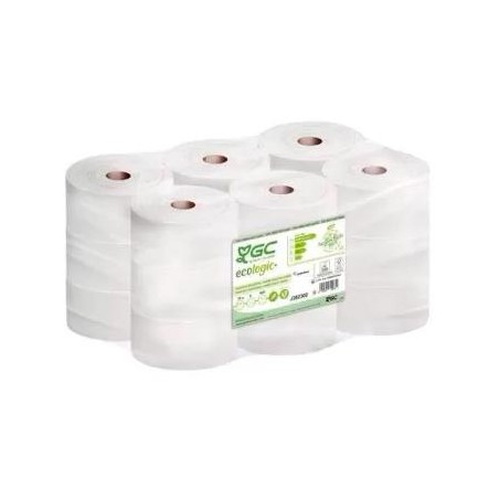 GC ECOLOGIC+ PAPEL HIGIÉNICO INDUSTRIAL RECICLADO 2 CAPAS Ø170MM 124MT PACK 18 ROLLOS