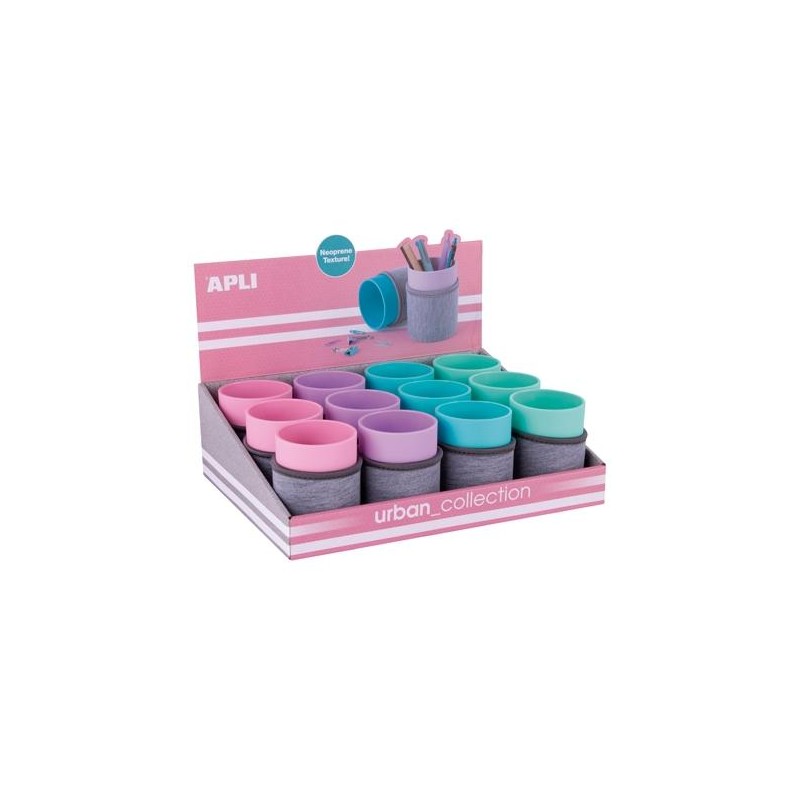 APLI CUBILETE DE NEOPRENO URBAN COLLECTION EXPOSITOR DE 12 C/SURTIDOS