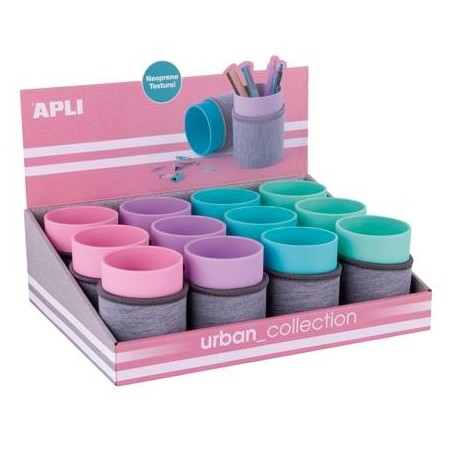 APLI CUBILETE DE NEOPRENO URBAN COLLECTION EXPOSITOR DE 12 C/SURTIDOS