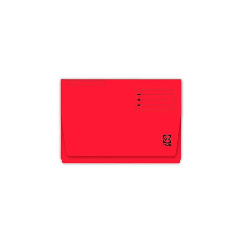 GIO SUBCARPETA CON BOLSA Y SOLAPA ROJO INTENSO CARTULINA FOLIO 320GR -25U-