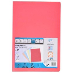 GIO SUBCARPETA SIMPLE CARTULINA FOLIO 180GR ROJO PASTEL -50U-