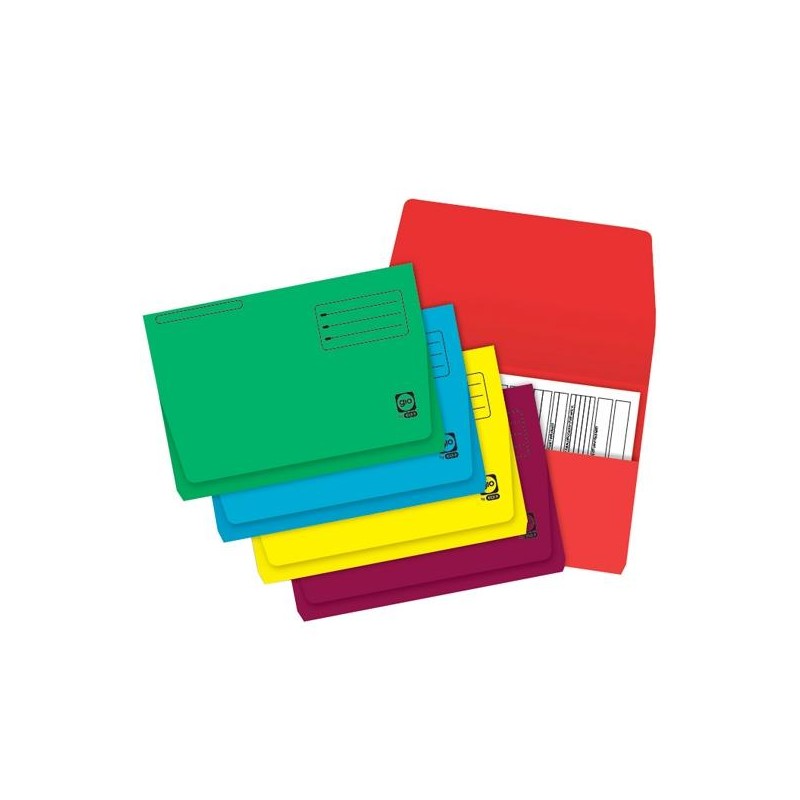 GIO SUBCARPETA POCKET CON BOLSA Y SOLAPA FOLIO CARTULINA 320GR C/INTENSOS SURTIDOS