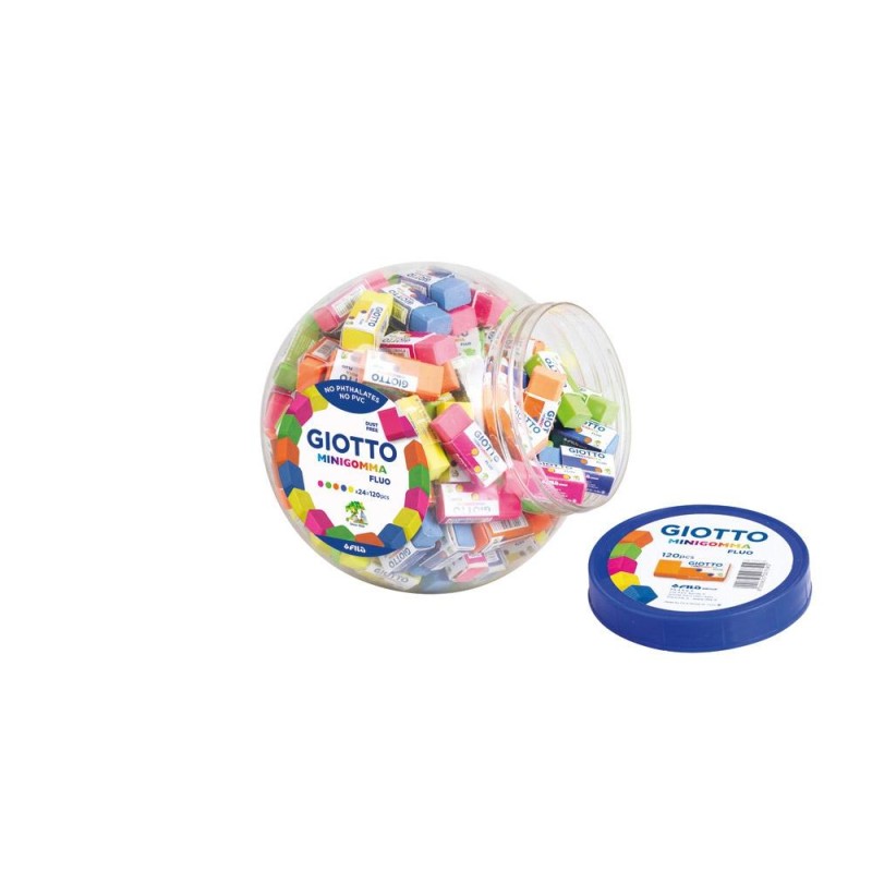 GIOTTO GOMMA FLUO GOMA DE BORRAR LAPIZ TARRO -120U-