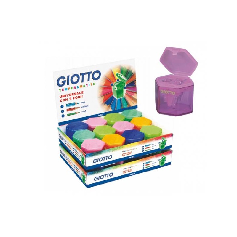 GIOTTO AFILALÁPICES CON DEPÓSITO 3 AGUJEROS C/SURTIDOS