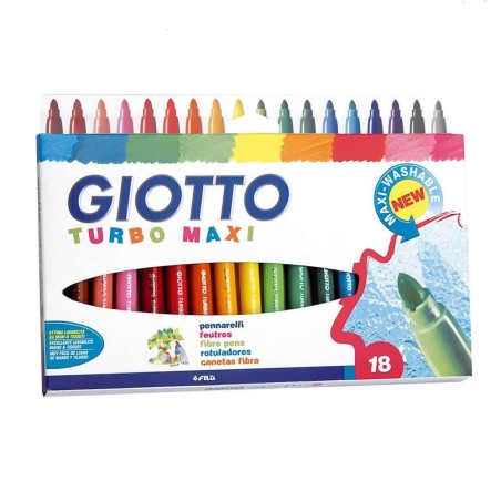 GIOTTO ROTULADORES TURBO MAXI COLORES SURTIDOS ESTUCHE 18 UD