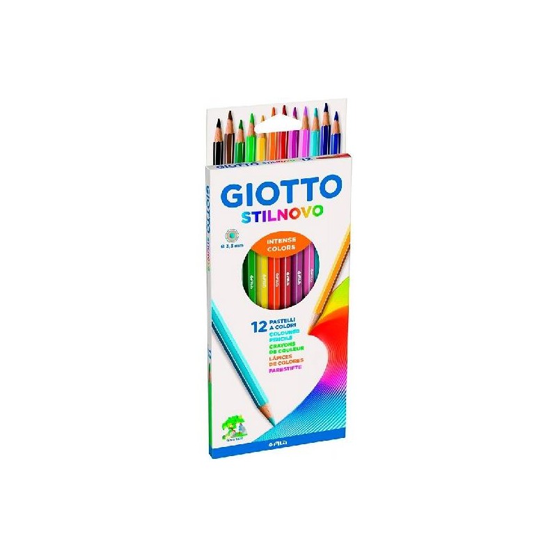 GIOTTO LÁPICES DE COLORES STILNOVO C/SURTIDOS INTENSOS ESTUCHE 12 UD