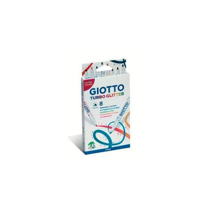 GIOTTO ROTULADORES TURBO GLITTER COLORES SURTIDOS ESTUCHE 8 UD