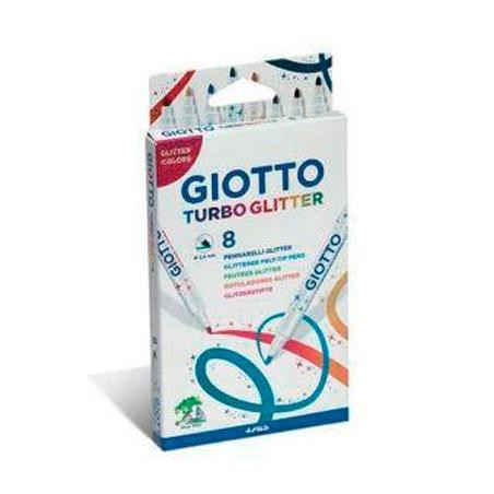 GIOTTO ROTULADORES TURBO GLITTER COLORES SURTIDOS ESTUCHE 8 UD