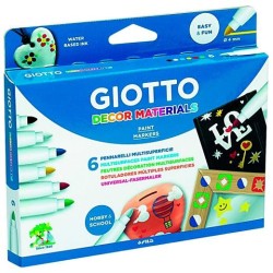 GIOTTO ROTULADORES DECOR MATERIALES CUALQUIER SUPERFICIE C/SURTIDOS ESTUCHE 6 UD