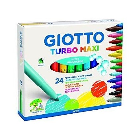 GIOTTO ROTULADORES TURBO MAXI COLORES SURTIDOS ESTUCHE 24 UD