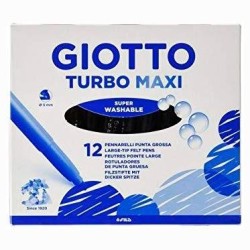 GIOTTO ROTULADORES TURBO MAXI NEGRO ESTUCHE 12 UD