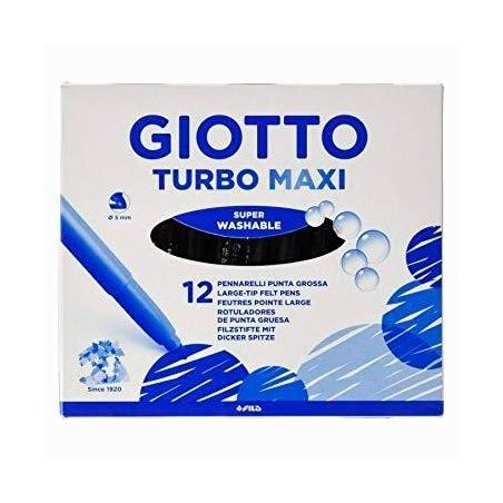 GIOTTO ROTULADORES TURBO MAXI NEGRO ESTUCHE 12 UD