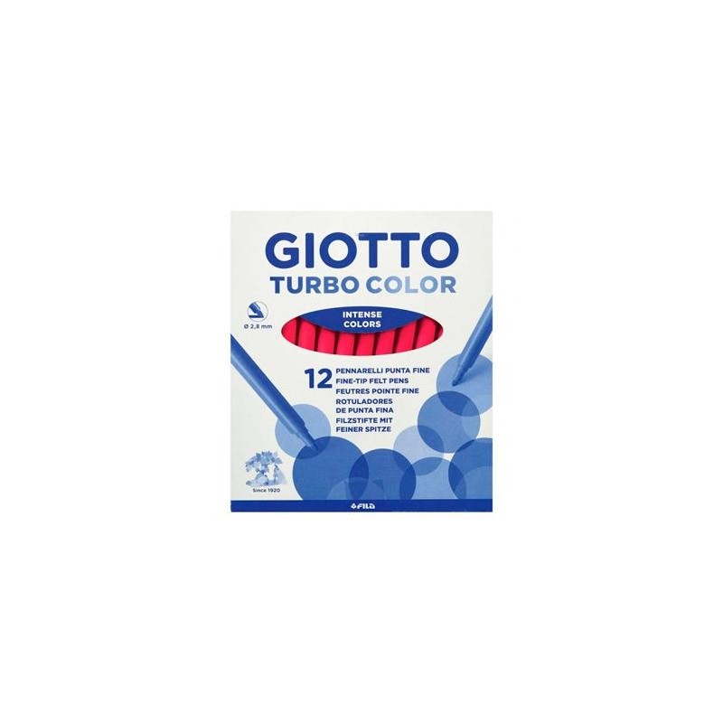 GIOTTO ROTULADORES TURBO COLOR ROJO ESTUCHE 12 UD