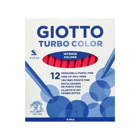 GIOTTO ROTULADORES TURBO COLOR ROJO ESTUCHE 12 UD