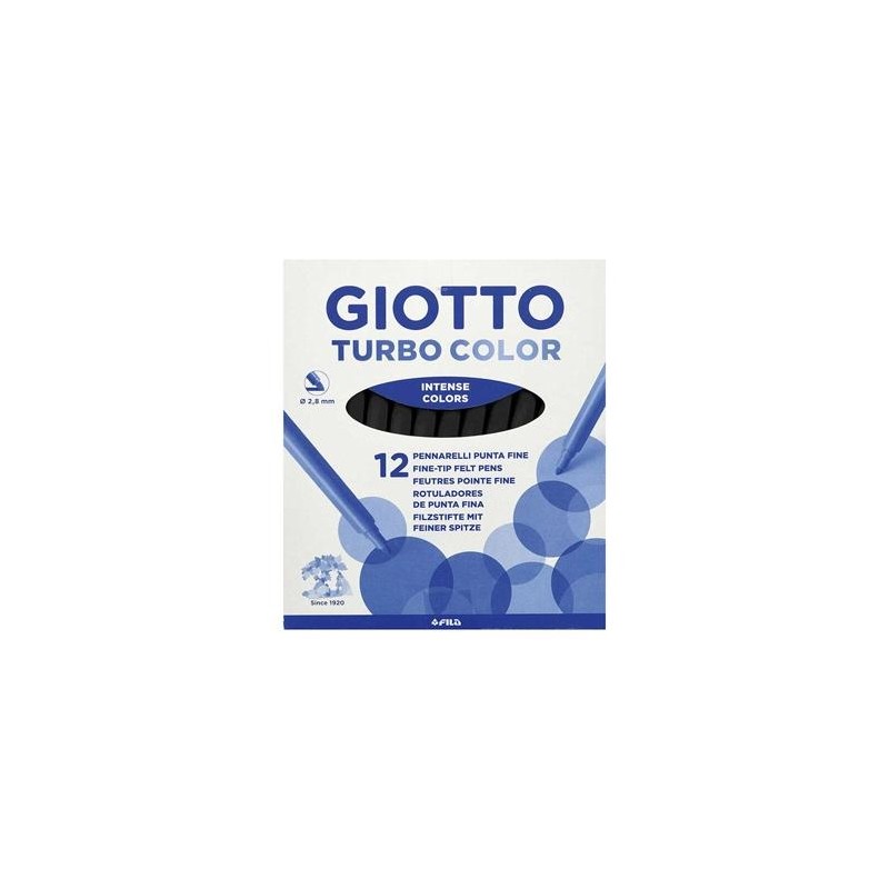 GIOTTO ROTULADORES TURBO COLOR NEGRO ESTUCHE 12 UD