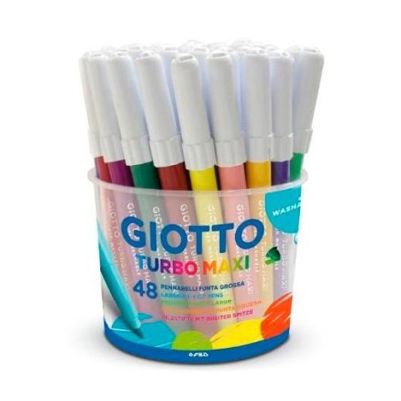 GIOTTO ROTULADORES TURBO MAXI COLORES SURTIDOS BOTE 48 UD
