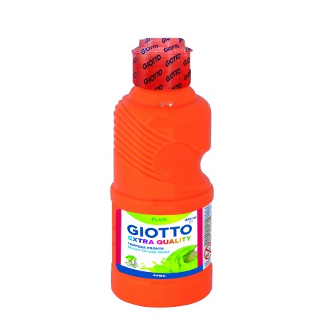GIOTTO TÉMPERA FLUO NARANJA BOTELLA 250 ML