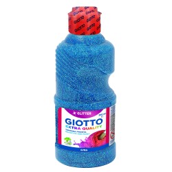 GIOTTO TÉMPERA GLITTER AZUL BOTELLA 250 ML