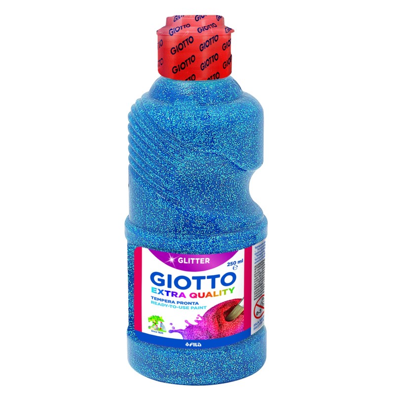 GIOTTO TÉMPERA GLITTER AZUL BOTELLA 250 ML
