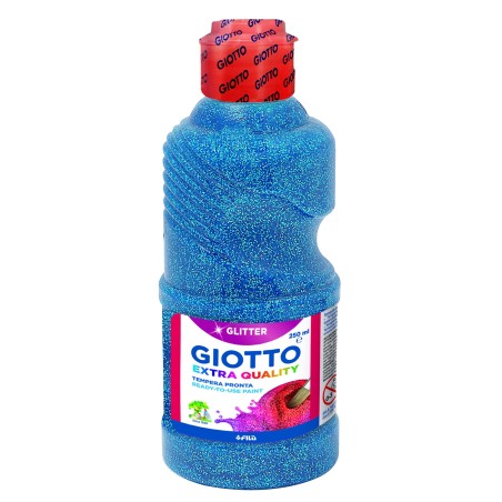 GIOTTO TÉMPERA GLITTER AZUL BOTELLA 250 ML
