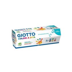 GIOTTO PINTURA DE DEDOS DE 100 ML COLORES ESTUCHE DE 6 BOTES