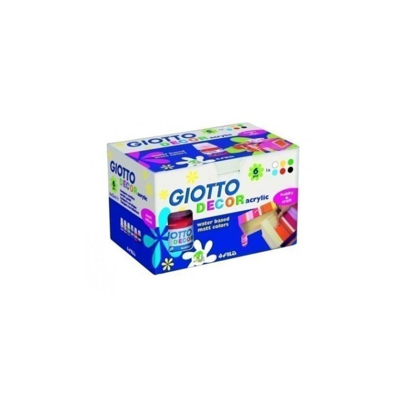 GIOTTO TÉMPERA ACRÍLICA DECOR 25ML COLORES SURTIDOS 6 BOTES