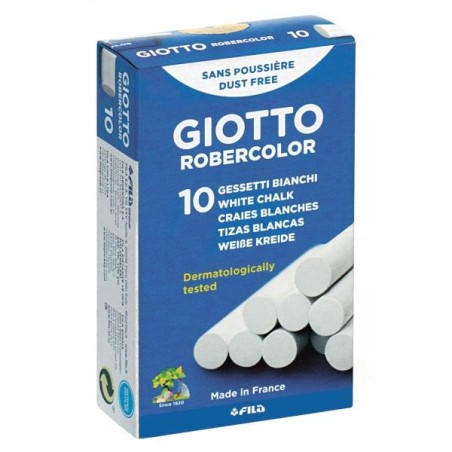 GIOTTO TIZAS ROBERCOLOR ANTIPOLVO BLANCO CAJA 10 UD