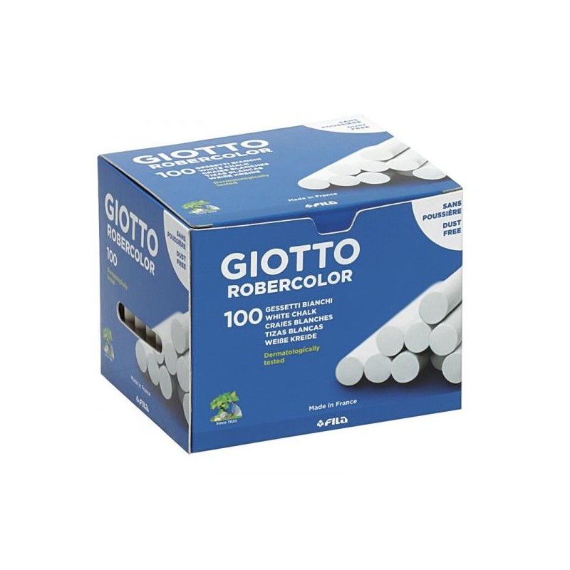 GIOTTO TIZAS ROBERCOLOR ANTIPOLVO BLANCO CAJA 100 UD
