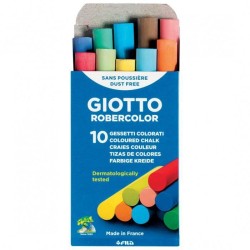 GIOTTO TIZAS ROBERCOLOR ANTIPOLVO COLORES SURTIDOS CAJA 10 UD