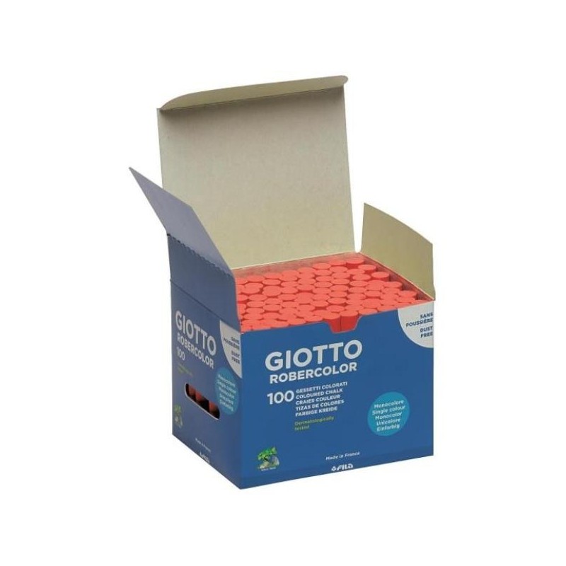GIOTTO TIZA ROBERCOLOR ROJO ANTIPOLVO CAJA DE 100