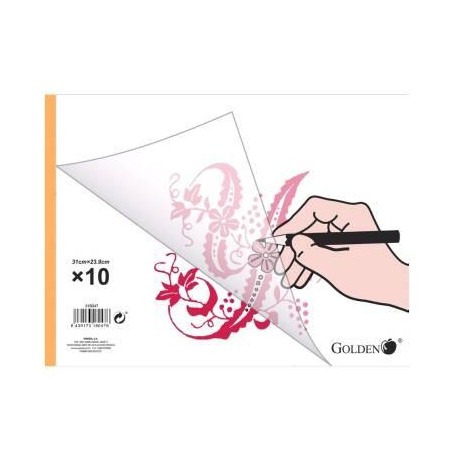 GOLDEN BLOC PAPEL VEGETAL ENCOLADO 10 HOJAS 70 GR. 31X24CM