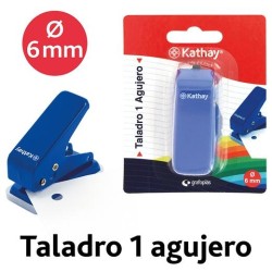 GRAFOPLÁS TALADRO KATHAY 1 AGUJERO Ø6MM 10 HOJAS AZUL BLÍSTER
