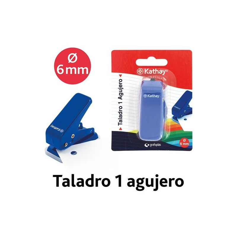 GRAFOPLÁS TALADRO KATHAY 1 AGUJERO Ø6MM 10 HOJAS AZUL BLÍSTER