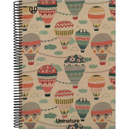 GRAFOPLÁS CUADERNO ESPIRAL A4 80H 4X4 90GR KRAFT Y CARTÓN RECICLADO UNINATURE CAPADOCIA