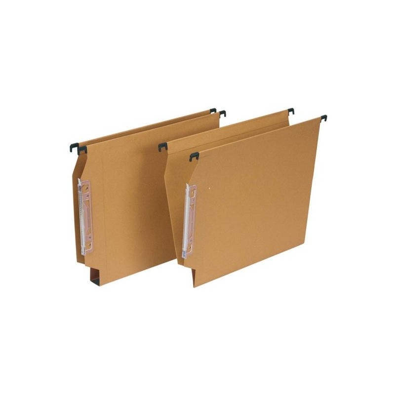 GRAFOPLÁS CARPETAS COLGANTES VISOR LATERAL CARTULINA FOLIO LOMO V KRAFT -50U-