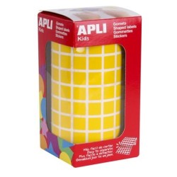 APLI GOMETS CUADRADOS 10MM ROLLO AMARILLO -ROLLO 6372 UNIDADES-