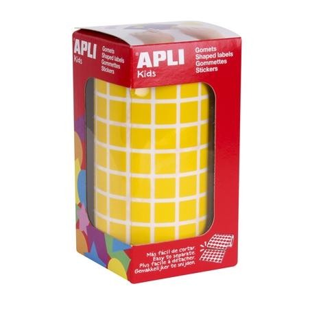 APLI GOMETS CUADRADOS 10MM ROLLO AMARILLO -ROLLO 6372 UNIDADES-