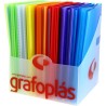 GRAFOPLÁS CARPETA CON FUNDAS POLIPLÁS SOLDADAS FOLIO PP SEMIRÍGIDO TRANSLÚCIDO C/SURTIDOS EXPOSITOR 20 UD